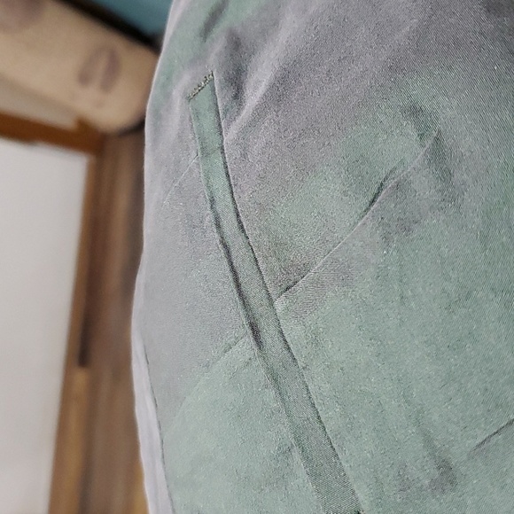 Rene Lezard irredisent green crop silk blend pants - Picture 6 of 7